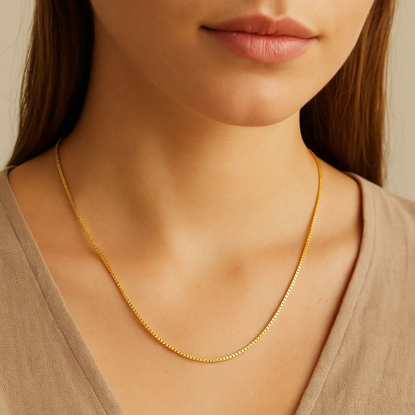 14k Yellow Gold Classic Box Chain (0.60 mm)