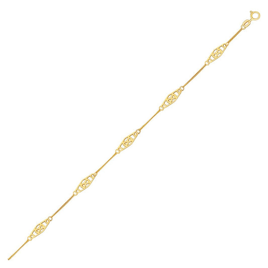 14k Yellow Gold Infinity Bracelet