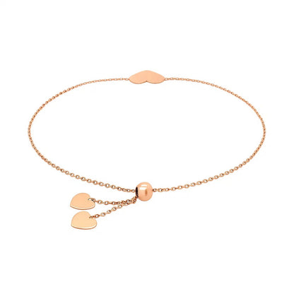 14k Rose Gold Adjustable Heart Bracelet (0.90 mm)