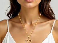 14k Yellow Gold Necklace with Star Pendant